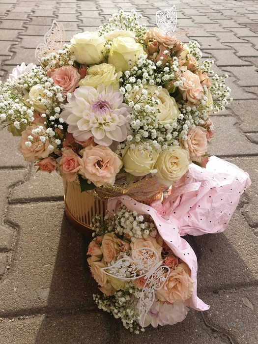Flower Box, walentynki, dzień mamy,  Prezent, urodziny, bukiet