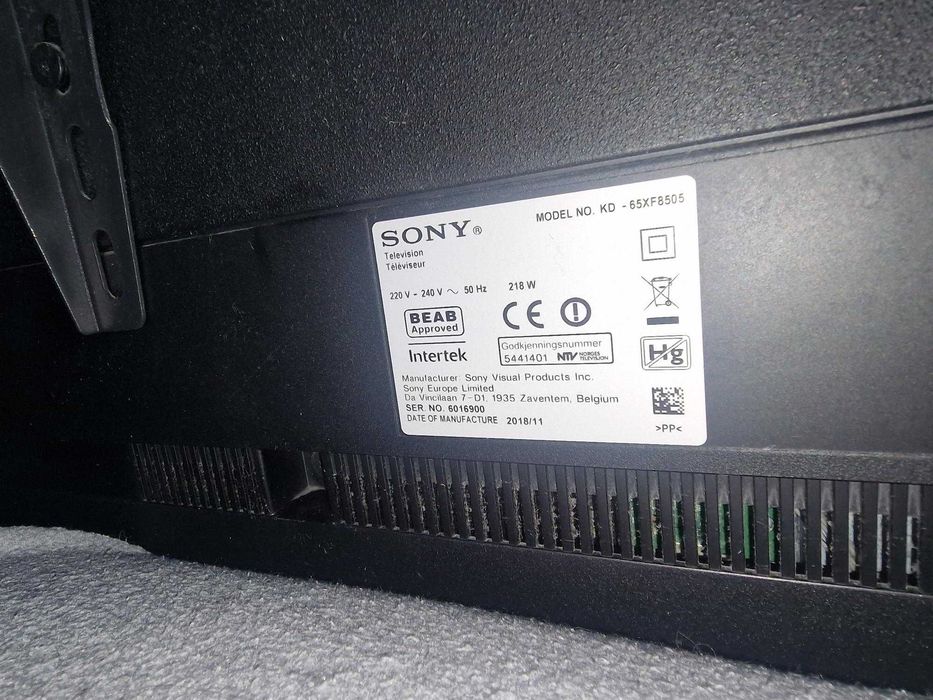 Sony 65XF8505 – 65" 4K UHD • HDR • Android TV • Premium–obraz kryształ