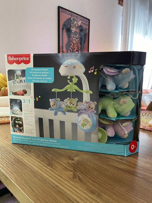 Mobile com música para berço bebé - Fisher-Price 3-in-1