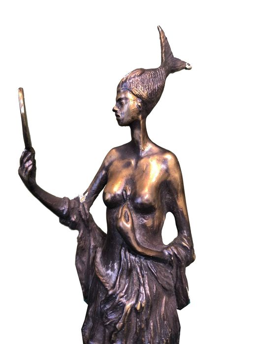 Rzeźba brąz Tomasz SĘTOWSKI ( 1961 ), Kobieta z lustrem