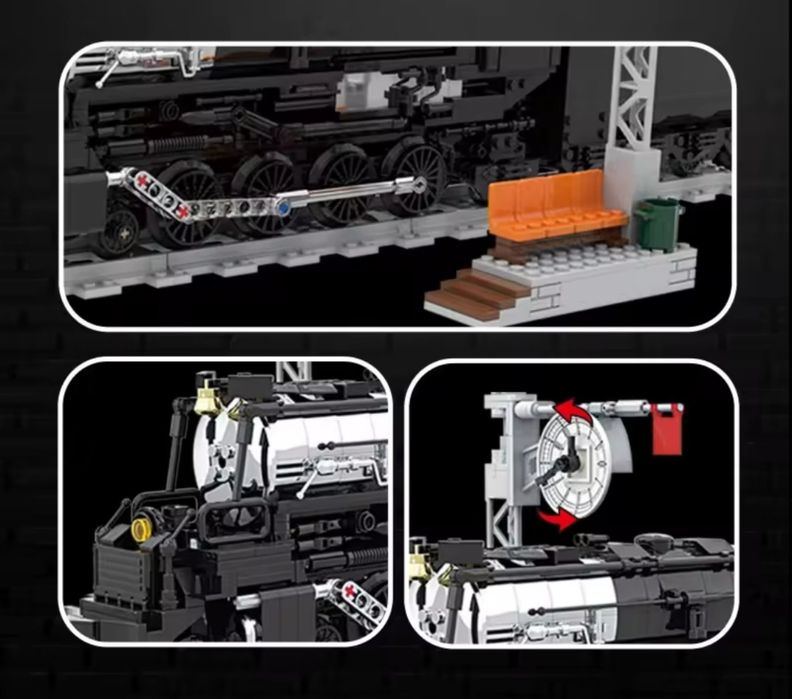 Конструктор паровоз 1в1 Lego 59004 поезд Лего 1186 деталей