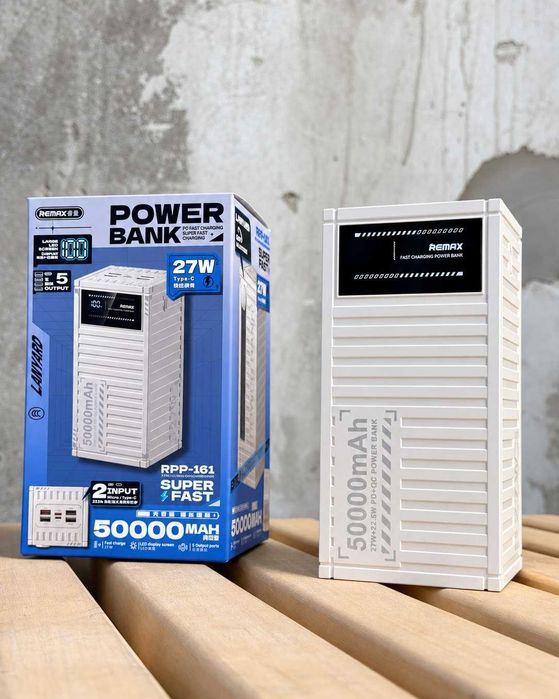 Power bank Remax RPP-161 50000 mAh PD 27W білий Без передоплат