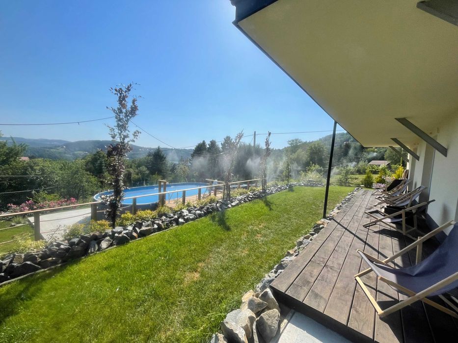 apartament nad jeziorem, sauna, jacuzzi, basen, weekend, widok, cisza