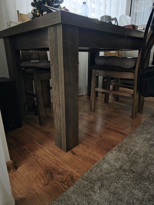 Stół i 4x krzesło jesion ciemny