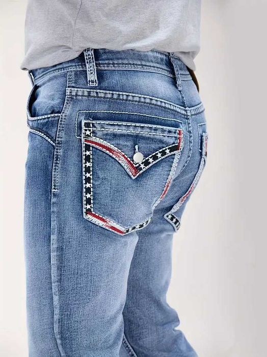 Spodnie Dżinsowe Slim-Fit z Haftem XL 54 / NOWE