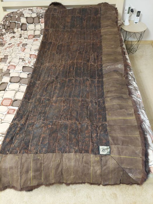 FENDI prawdziwe norki przepiękna narzuta 220 cm x 200 cm