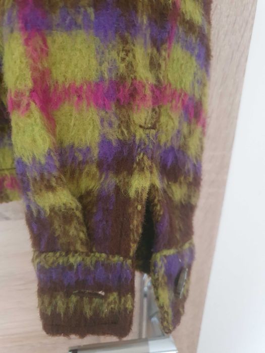 Brązowa w kratkę kurtka, żakiet, klasyczna, PageOne, roz. 42