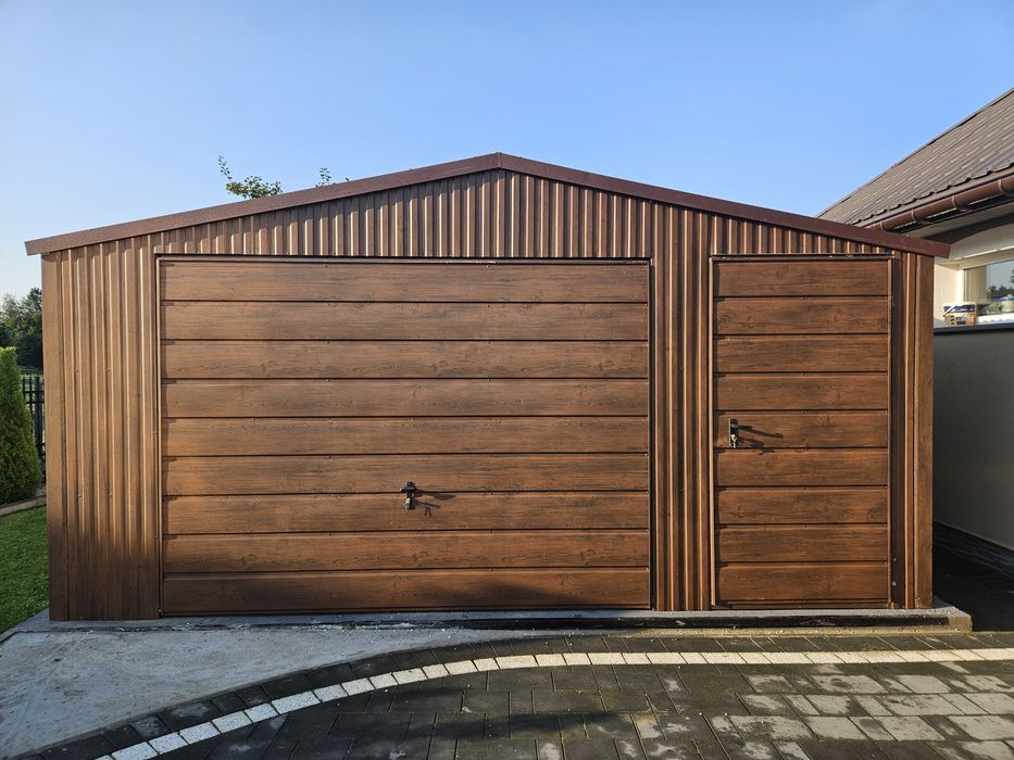 5x5 KUJ Garaże Blaszane Garaż Blaszany Blaszak Blaszaki Drewnopodobny