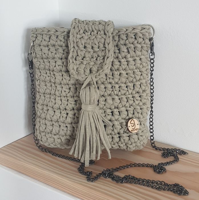 Khaki, zielona torebka HANDMADE