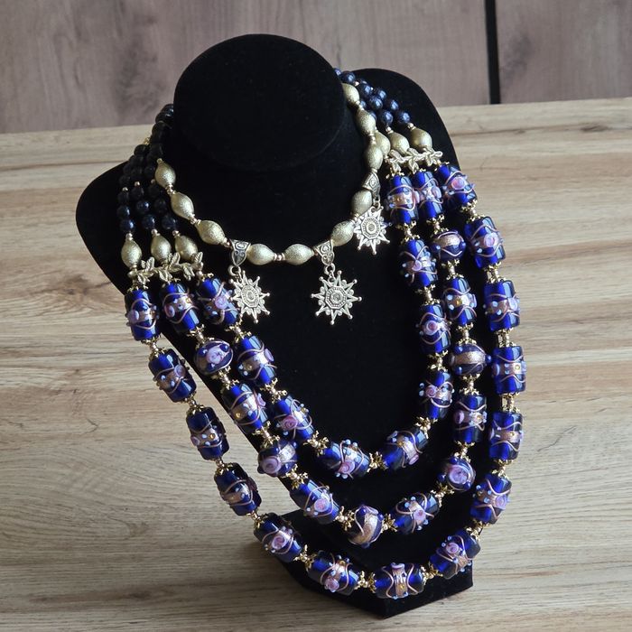 Намисто “Різдвяна ніч”, коралі, прикраса, латунь, ручна робота