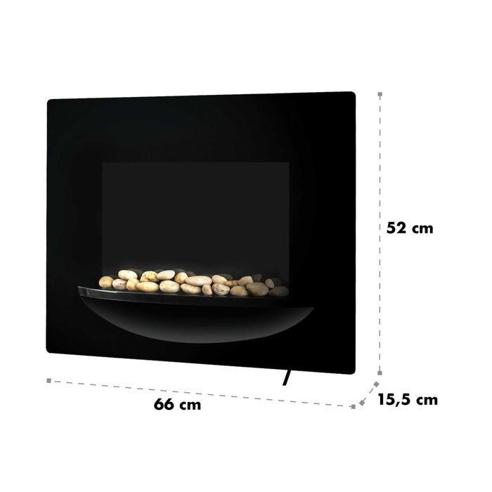 Feuerschale 2000W Kominek Elektryczny Naścienny Czarny