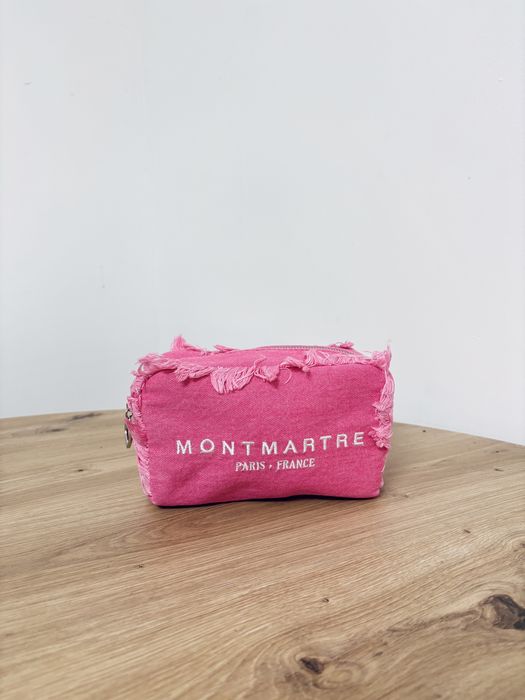 Różowa kosmetyczka bawełniana nowa z fredzlami Bershka