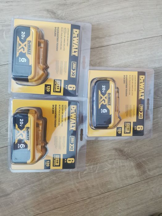 Bateria DeWALT 6 AH - 3 sztuki