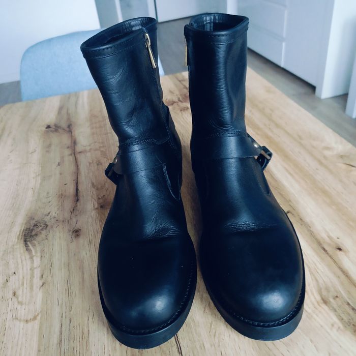 Botki belstaff czarne 40 skórzane