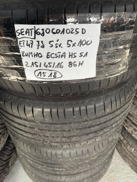 Felgi 6J - ET47 - 7J  5x100 - KUMHO ECSTA HS51 - 215/45/16