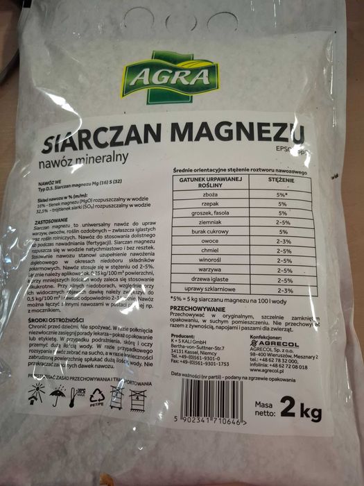 Siarczan magnezu 2 kg AGRA