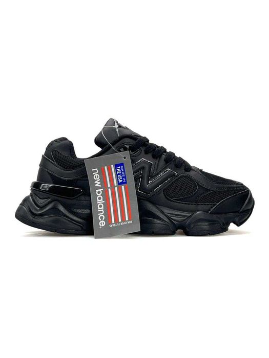 !SALE! New Balance 9060 All Black Leather 36 37 38 39 40 41 42 43 44 45 шкіряні