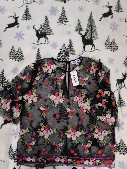 Bluzka,haft,transparentna