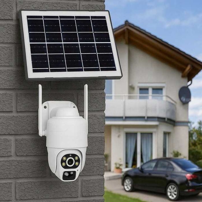 CAŁKOWICIE Bezprzewodowa Kamera solarna na kartę SIM obrotowa zewnątrz