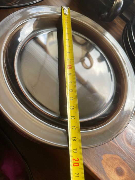 PRL TALERZE płaskie deserowe ciemny brąz dymiony Duralex 6 szt. 19 cm