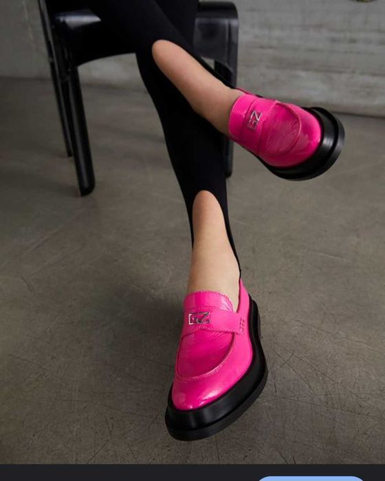 Giuseppe Zanotti Włoskie Oryg. Mokasyny kolor fuksja magenta, skóra 41