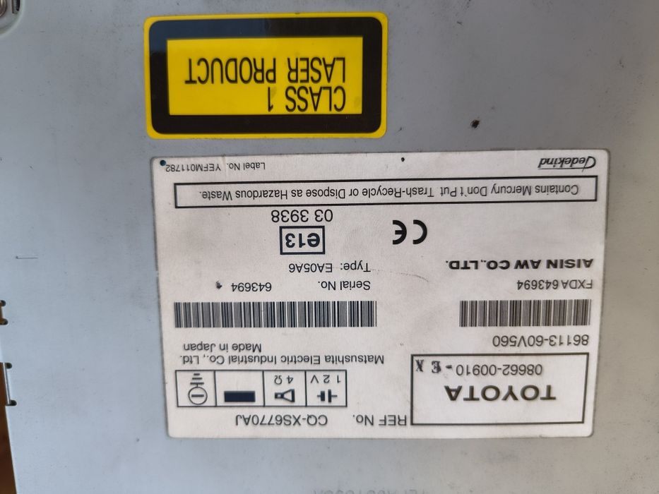 Radio z navi Toyota Avensis 2007