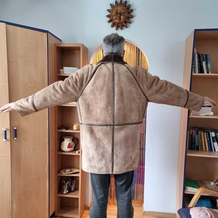Kożuch naturalny męski XXL, 185-195cm wzrostu, 110-130kg wagi