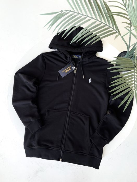 Зіп-худі поло ральф лоурен чорне/ чоловіча зіпка ральф лаурен/ кофта