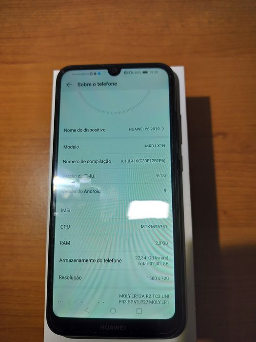 Huawei Y6 2019  sem uso