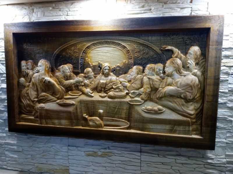 Ostatnia Wieczerza-Plaskorzezba-Drewno