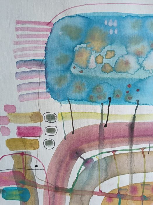 Obraz akwarelowy, akwarela, abstrakcja, praca autorska, format A2