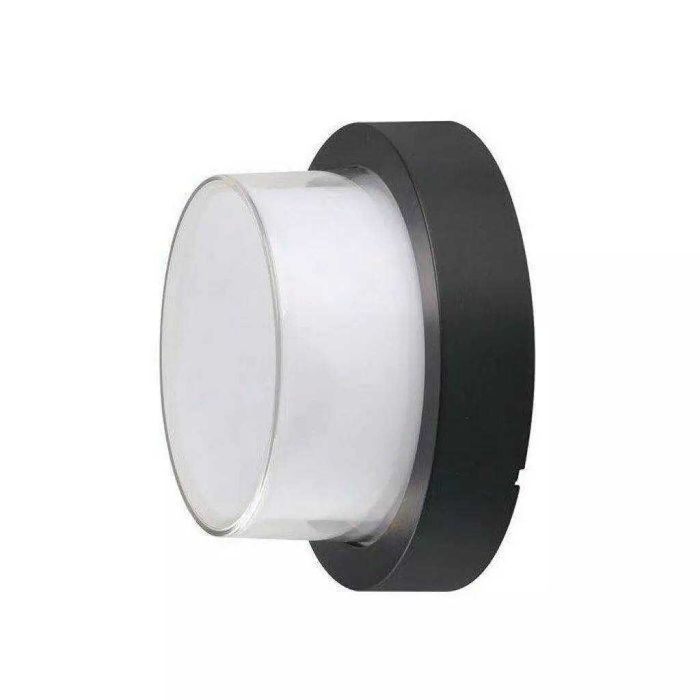 2x Lampa ścienna zewnętrzna LED okrągła, czarna | V-TAC | 550LM 3000K