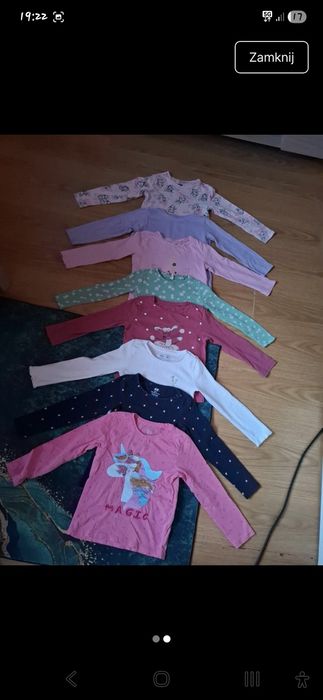 zestaw bluzeczek na długi rękaw 116
