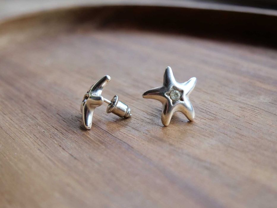 Srebrne kolczyki rozgwiazdy