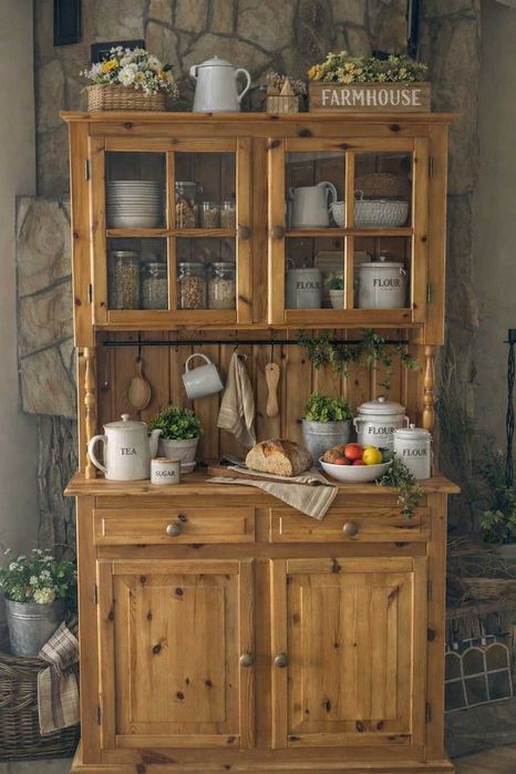 Sosnowy Kredens 100% Drewno – Styl Wiejski – 105x45x195 cm-solidny!