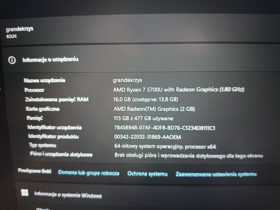 Laptop Lenovo Ideapad5 15 ALC05