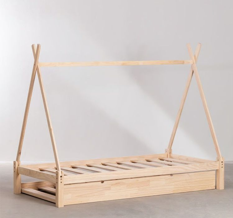 Cama de madeira Joan Kids para colchão de 90 cm