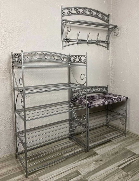 Полка для взуття вішак для одягу ковані меблі банкетка