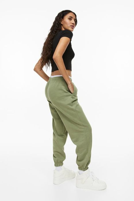 Штани спортивні хл оликові хакі H&M