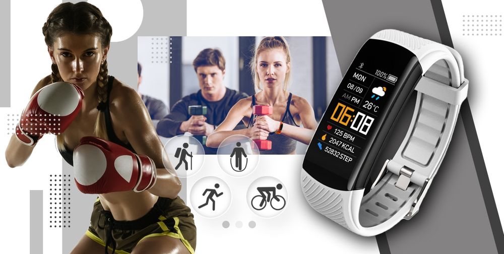 smartwatch giewont czarno biały 2 paski gw200-2