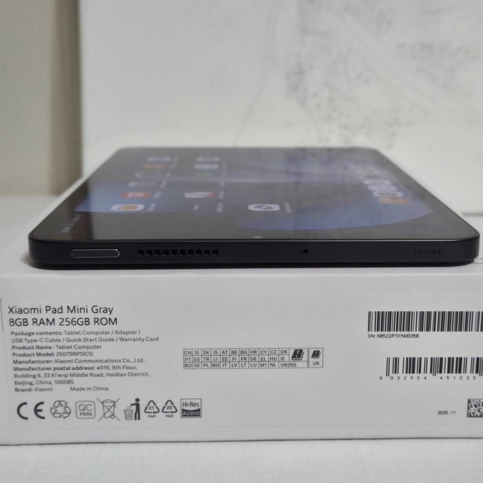 Планшет Xiaomi Pad Mini 8/256GB Graphite Gray