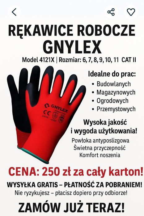 Rękawice rękawiczki robocze ochronne wampirki Wysyła Gratis