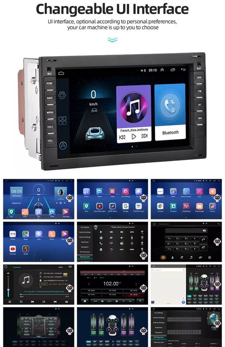 Auto Rádio Android GPS Volkswagen Golf 4 T5 Transporter Seat Skoda Ford...