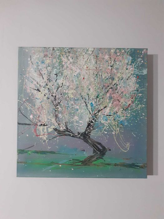 "Kwiat magnolii" 50/50 cm akr/pl Miron Dowganicz.