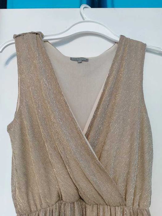 Live piękna zwiewna lekka suknia długa błyszcząca s/m