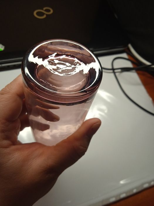 Ваза, бутылка ручной работы. Стеклянная ваза. Вдувное стекло