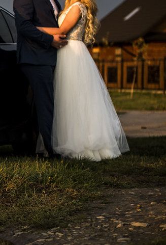 suknia ślubna koronka tiul 34/36