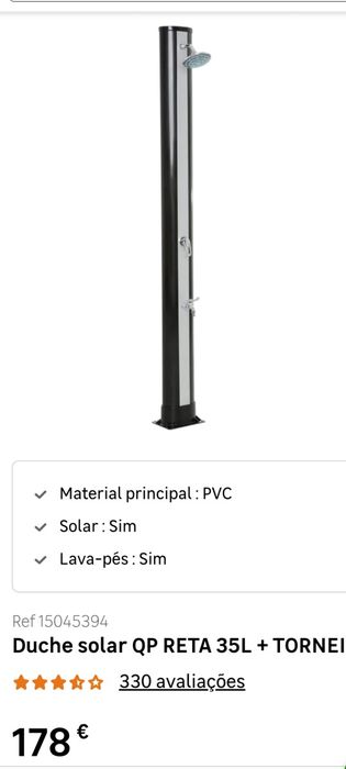 Coluna de duche solar nova