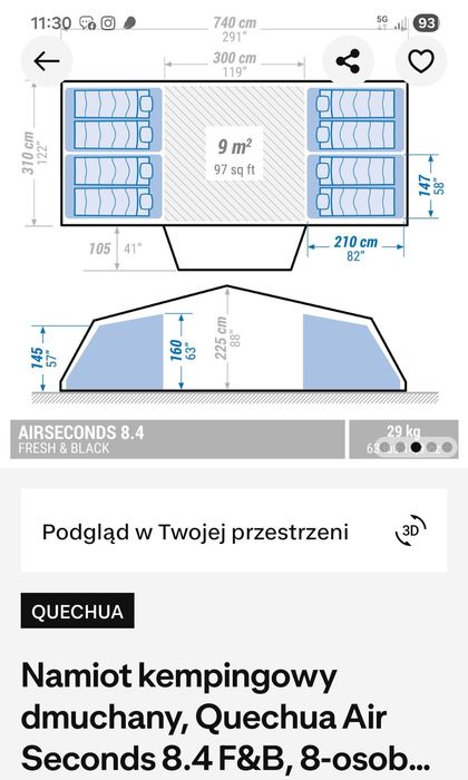Namiot quechua air 8.4