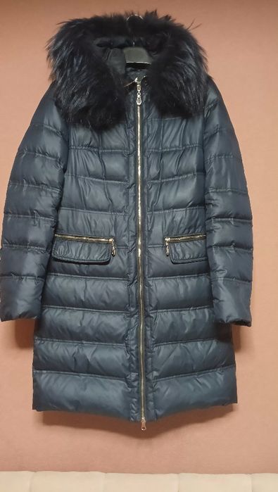 Натуральний пуховик Paradise темно-синій, 38 p. EUR